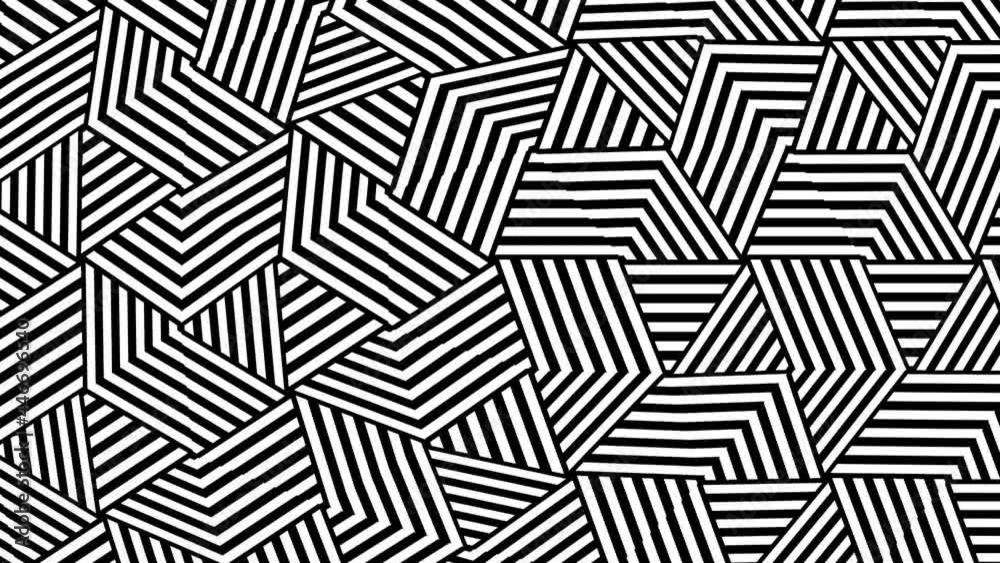 striped kaleidoscope. abstract background with moving stripes.