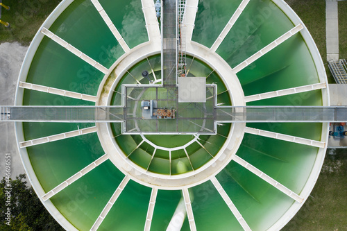 Aerial view of Water treatment facility in Navy Wells Pine-land Preserve in Homestead, Florida, United States. photo