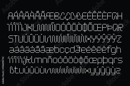 geometric, structured and straightforward, tech, technology, code, coding, development, elegant, minimalist character font, type, typography.