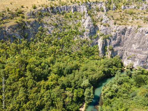 Aerial view of Iskar Panega Geopark, Bulgaria