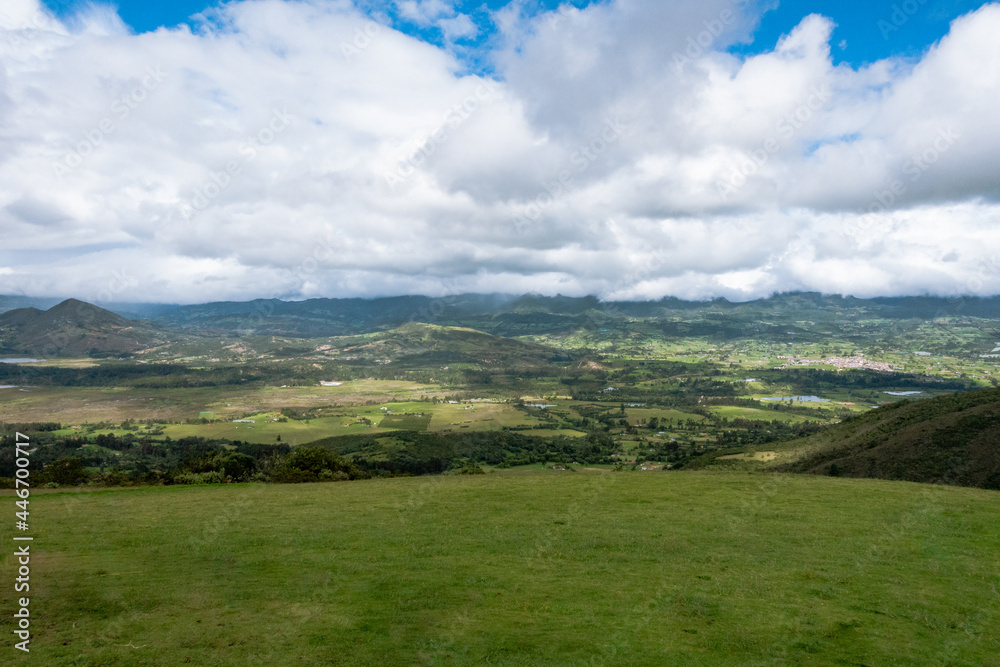 Sopo, landscape of sky over the mountains cloudy day in Colombia
