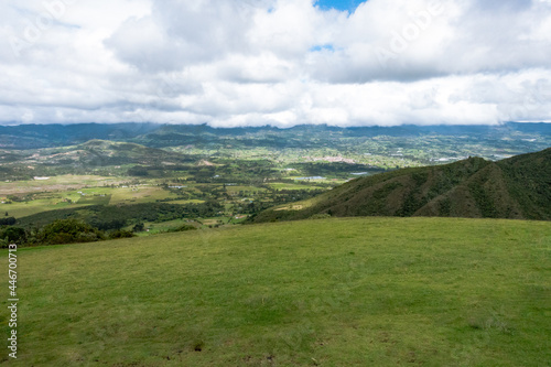 Sopo, landscape of sky over the mountains cloudy day in Colombia
