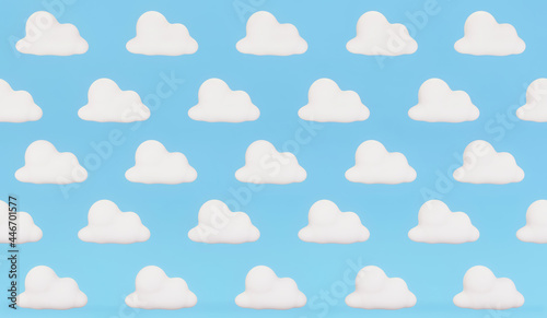 Photography Background Room Kids - Clouds blue - Illustration - 3D Representation