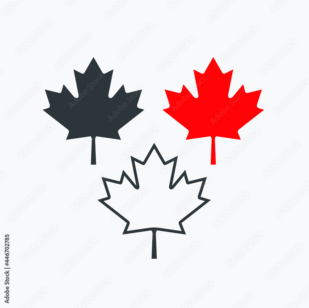 a collections of maple leafs icon, vector art. a collections of maple leafs icon, vector art.
