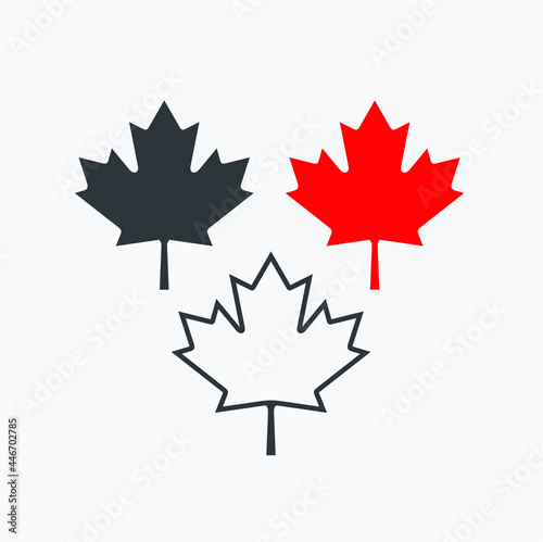 a collections of maple leafs icon, vector art.