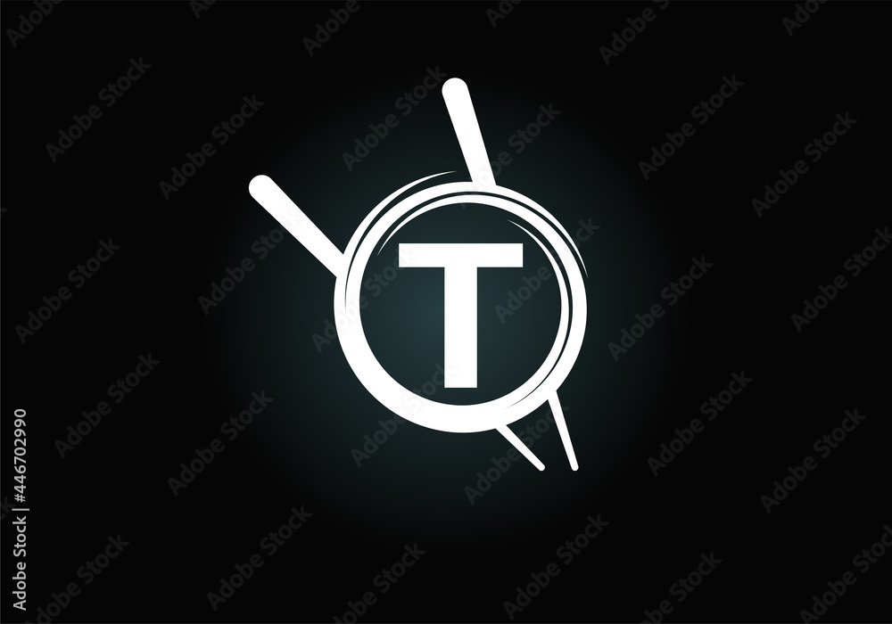 Initial T monogram alphabet in the abstract circle with Chopstick. Abstract Asian sushi bar emblem. Logo for Japanese sushi seafood business and company identity Initial T monogram alphabet in the abstract circle with Chopstick. Abstract Asian sushi bar emblem. Logo for Japanese sushi seafood business and company identity