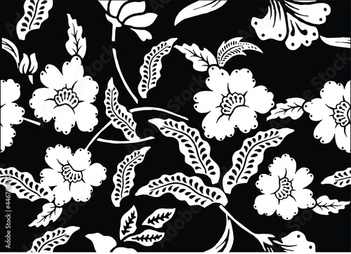 Indonesian batik motifs with very distinctive, exclusive plant patterns. vector EPS 10