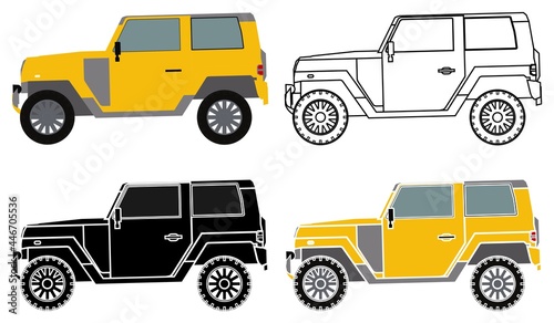 Popular Off-road car 4x4 in right view