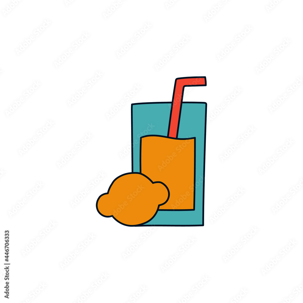 Juice drink icon in color icon, isolated on white background Juice drink icon in color icon, isolated on white background