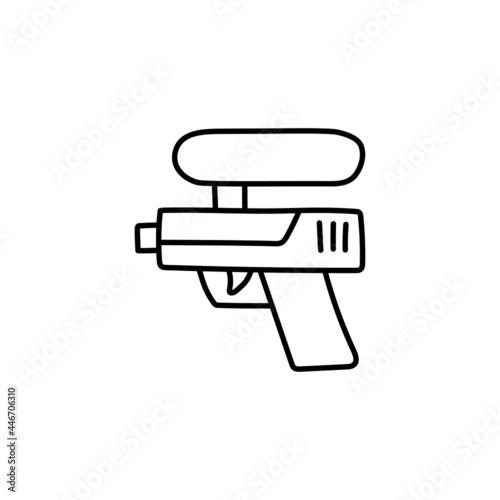 Water gun icon in flat black line style  isolated on white background 