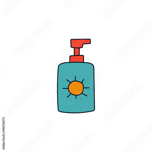 Sun Block, Sunscreen icon in color icon, isolated on white background 