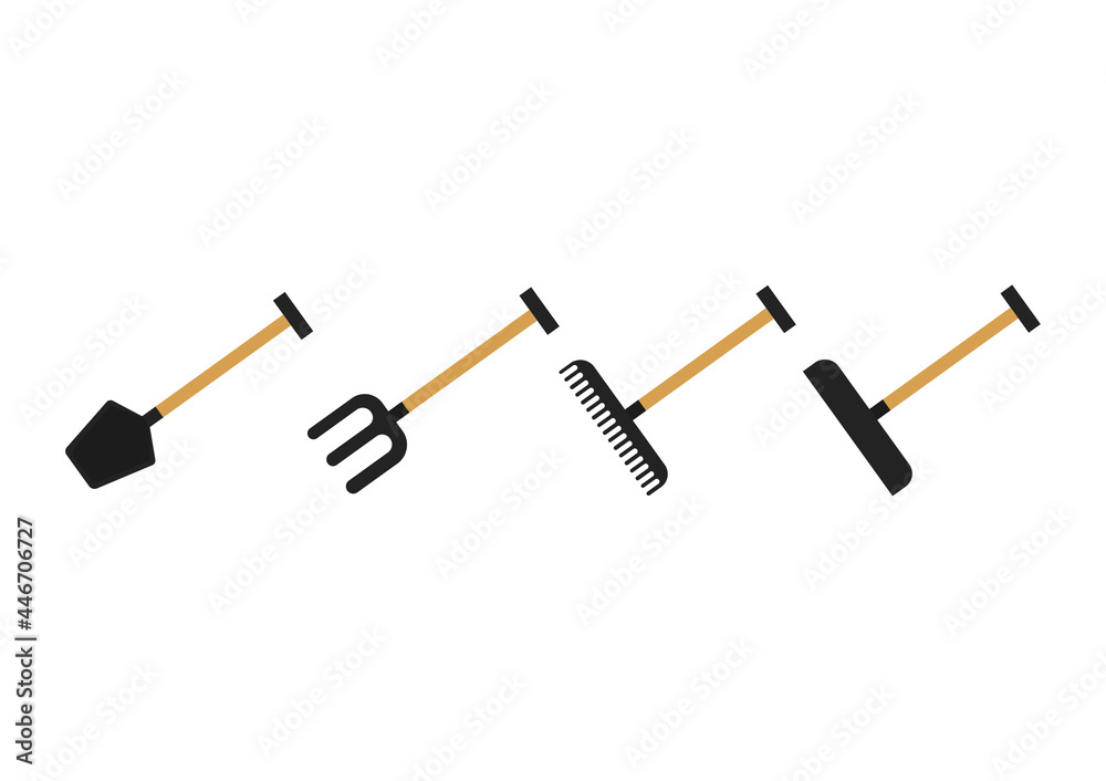 a collection of illustrations of agricultural tools, with a simple and modern design a collection of illustrations of agricultural tools, with a simple and modern design
