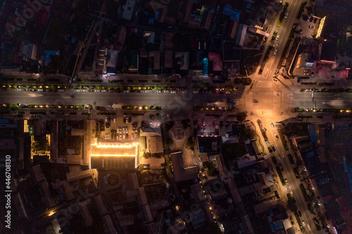Night scene of Turks Bagua City in China. photo