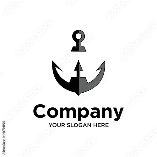 creative simple logo design initial A anchor