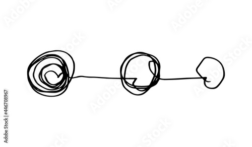 hand drawn of tangle scrawl sketch.Abstract scribble, chaos doodle pattern Isolated on white background. Vector illustration.