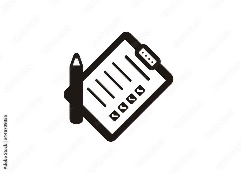 Checklist paper simple illustration in black and white. Checklist paper simple illustration in black and white.