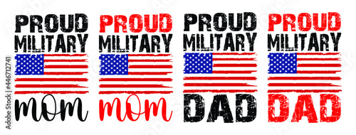 Proud Military Mom And Dad T-Shirt - Black T Shirt