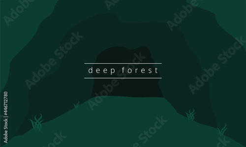 green cave deep forest