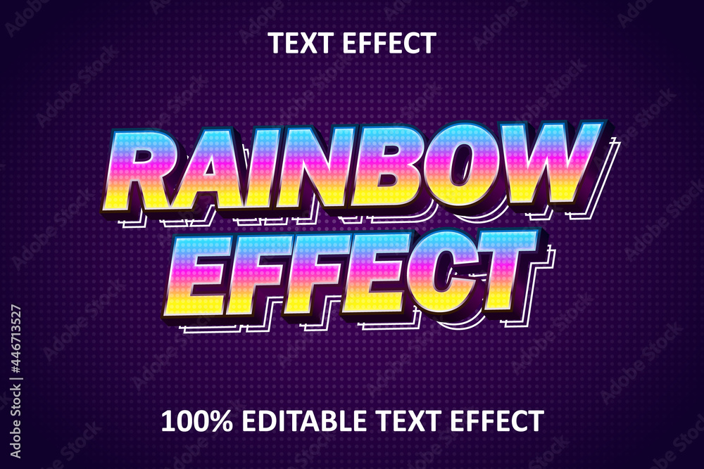 Rainbow Stripe Editable Text Effect Rainbow