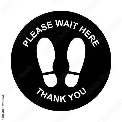 social distance please wait here sign icon vector