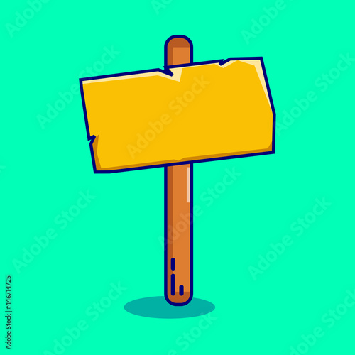 Blank banner mock up on wood stick collection. Vector empty different board plank holder set. Protest signs isolated on white background.