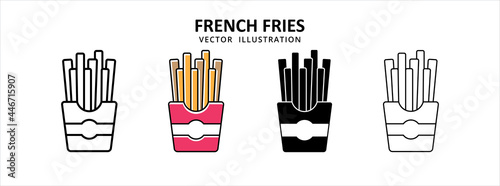 french fries potato stick fried in meal box vector icon design. Delicious snack graphic design illustration