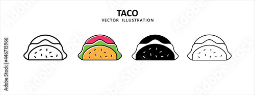 taco mexican cuisine vector icon design. Delicious snack graphic design illustration