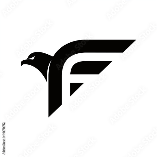 creative simple logo design initial F falcon