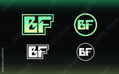 BF letter logo with gaming style and contemporary colors