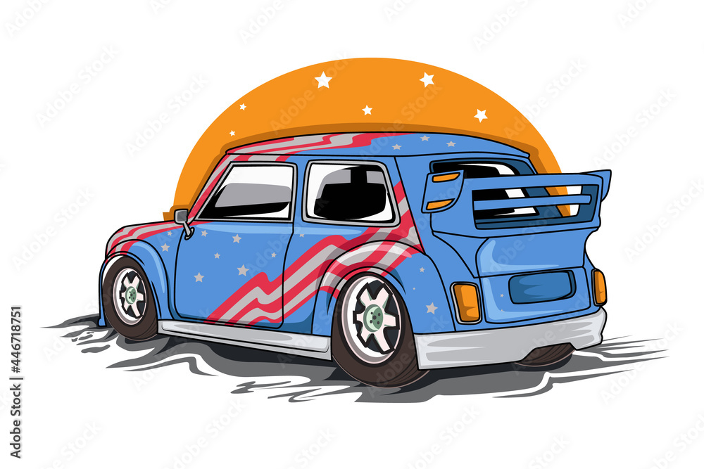 american classic car illustration vector