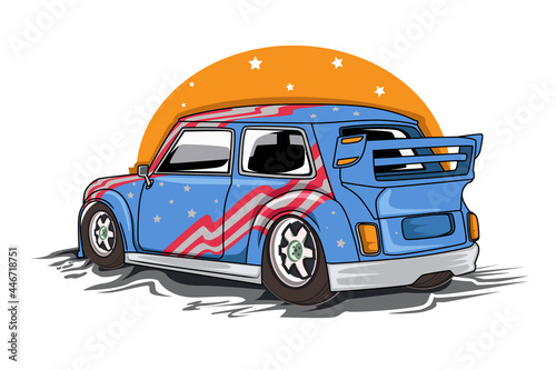 american classic car illustration vector