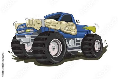 the big monster truck car illustration vector