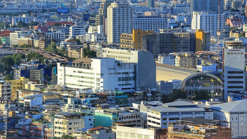 aerial view of Bangkok urban area