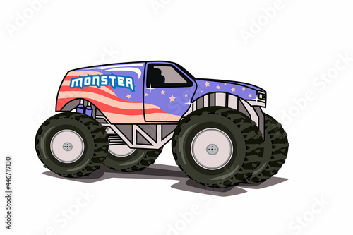 monster truck illustration vector