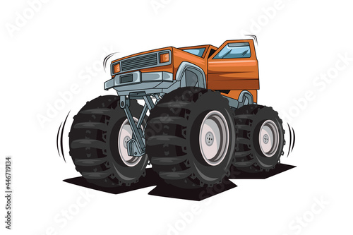 monster truck open the door vector