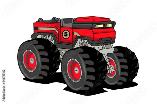 monster truck tractor illustration