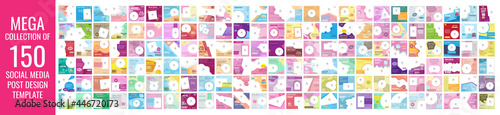 Mega collection of 150 social media post design template