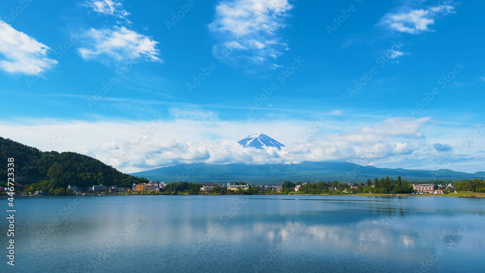 Japanese active volcano by the sea