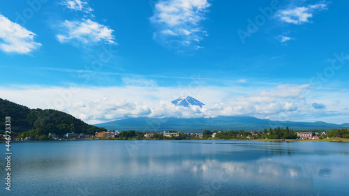 Japanese active volcano by the sea