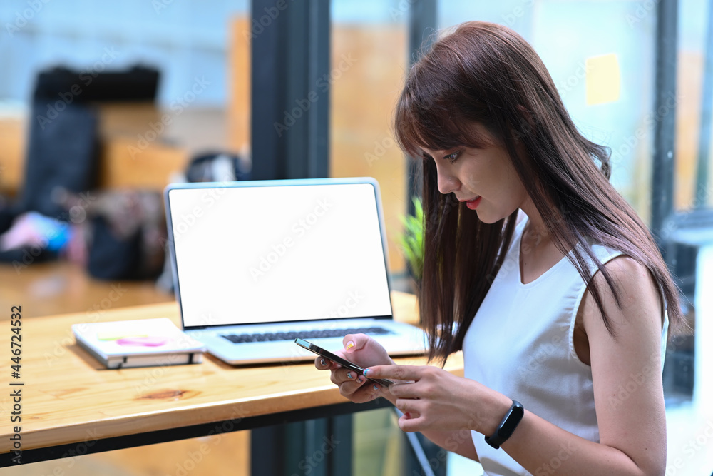 Asian woman holding credit card and using smart phone for shopping online. Asian woman holding credit card and using smart phone for shopping online.