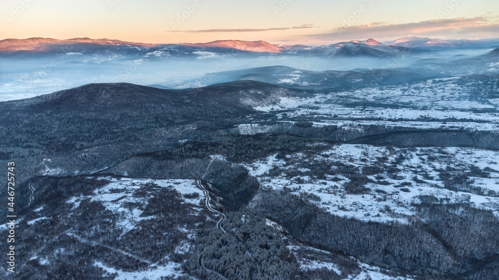 snow covered mountains