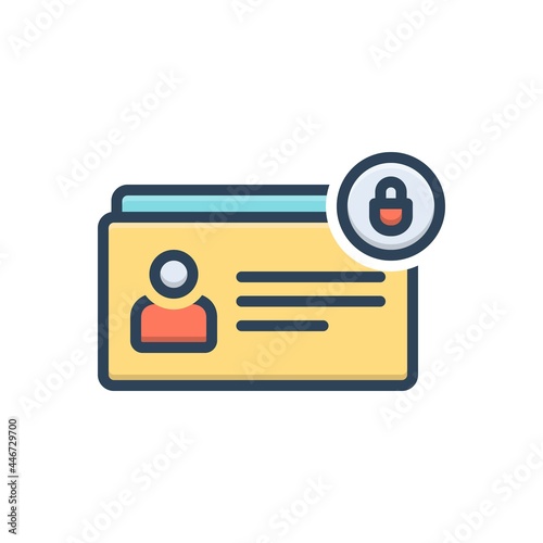 Color illustration icon for unauthorized