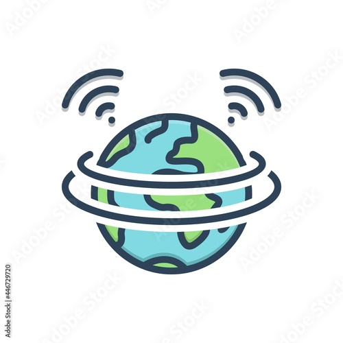 Color illustration icon for widely