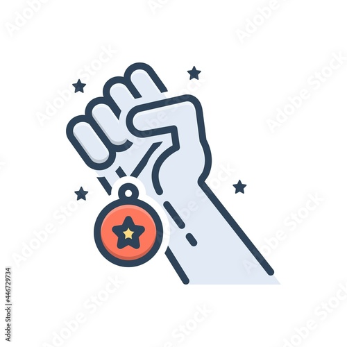 Color illustration icon for accomplish