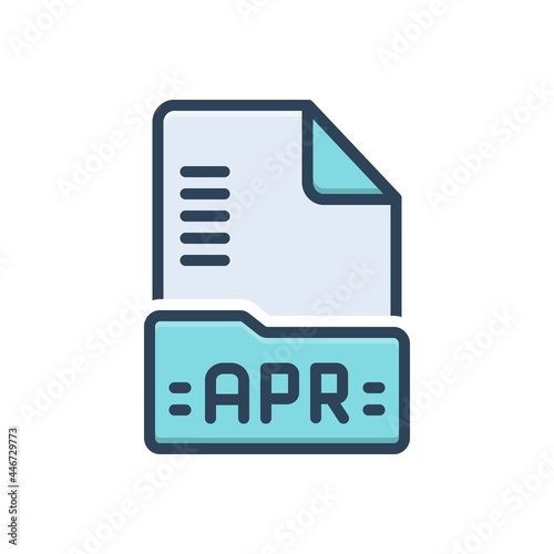Color illustration icon for apr document