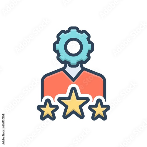 Color illustration icon for expertise