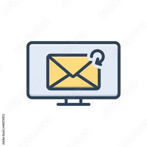 Color illustration icon for replied