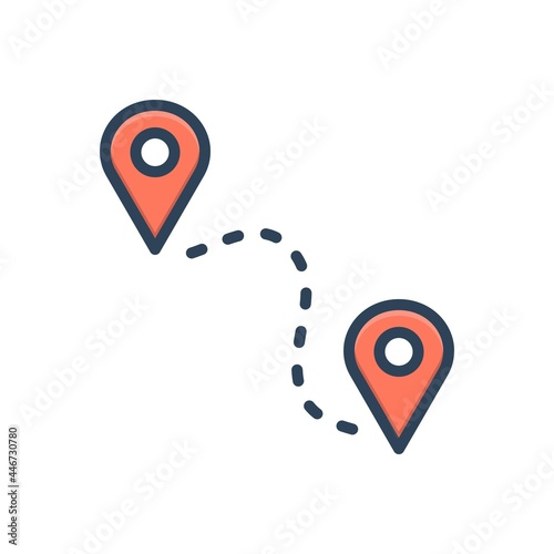 Color illustration icon for mile