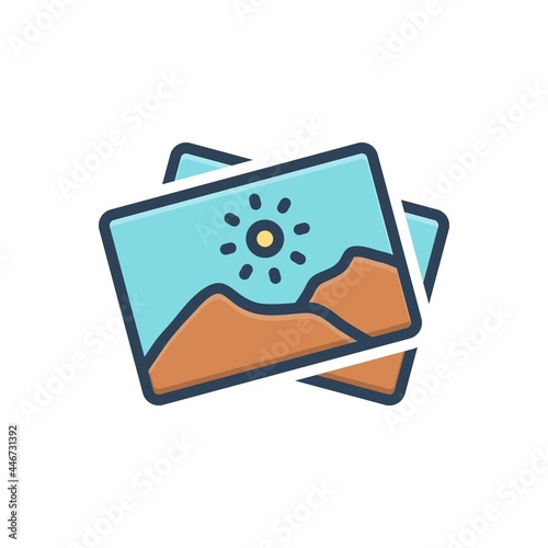 Color illustration icon for foto