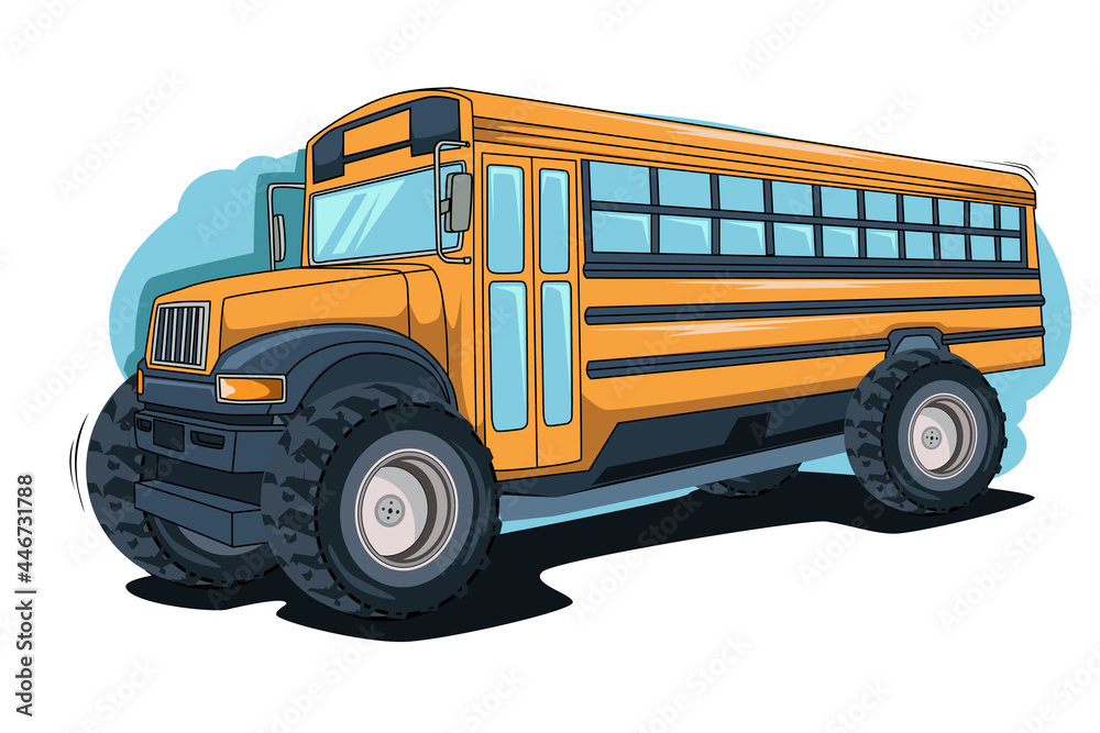 bus school illustration vector